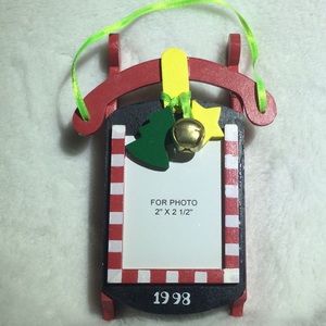 🍉Christmas Sleigh Photo Frsme Ornament